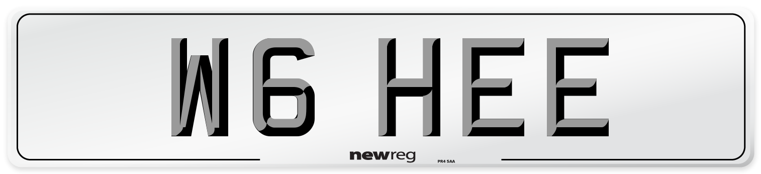 W6 HEE Number Plate from New Reg